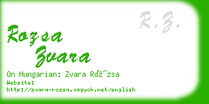 rozsa zvara business card